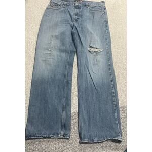 Tony Hawk Men's Size 34X30 Classic Distressed Streetwear Denim Jeans Blue Retro